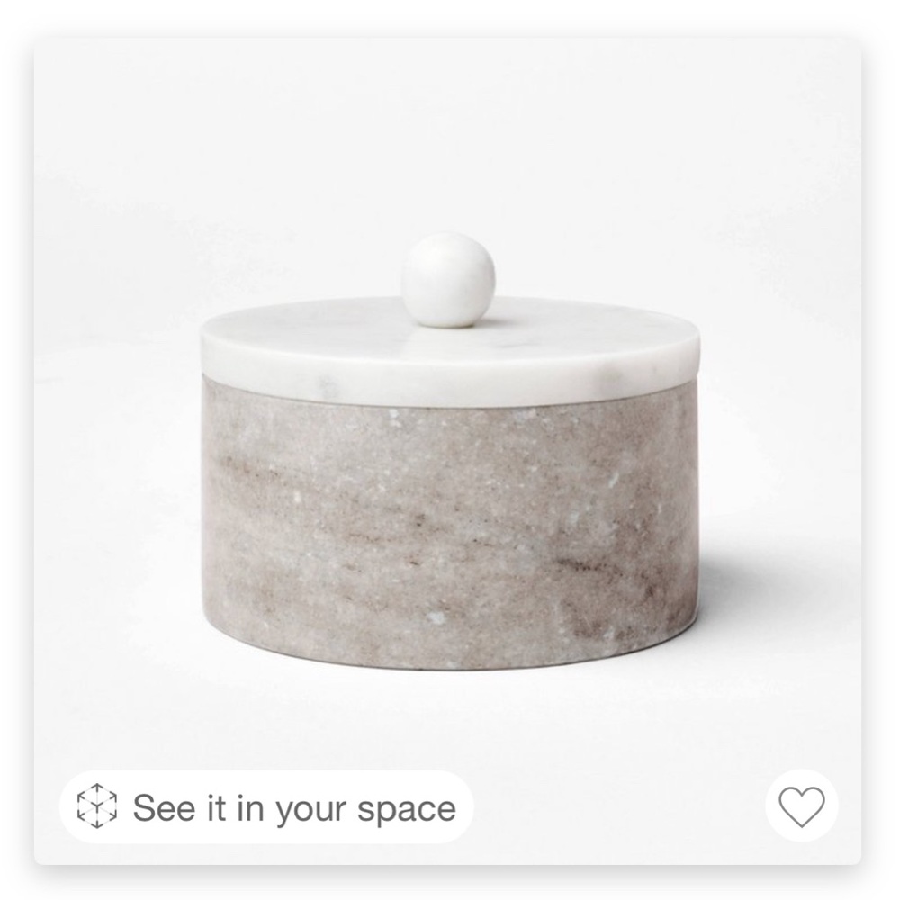 Studio McGee round marble decorative box